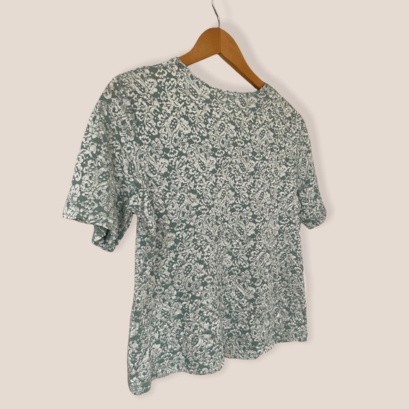 VINTAGE Turquoise Silver Textured Cropped Tee (petite) - Picture 6 of 7